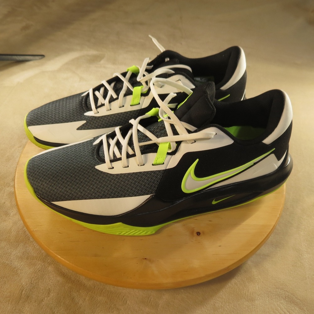 Nike Precision 6 Shoes Mens 14 Black White Volt DD9535-009 Basketball Sneakers